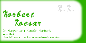 norbert kocsar business card